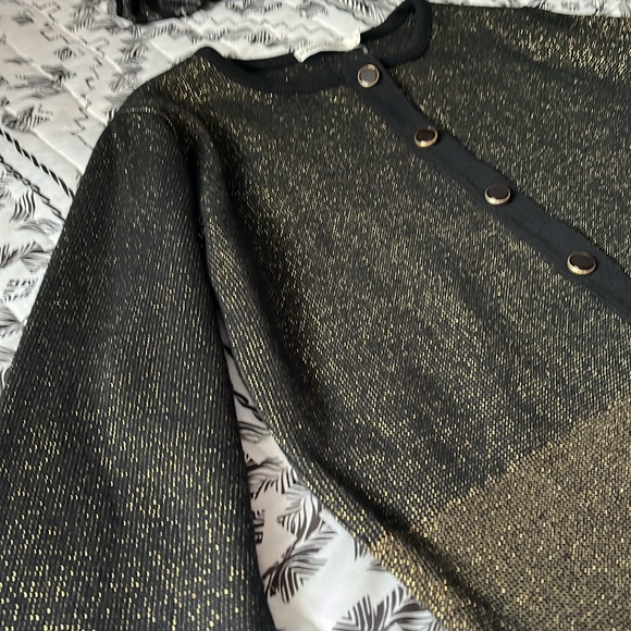 Karen Lessly Cardigan In Black and Gold Size PL - Picture 3 of 6
